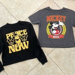 2 DISNEY Mickey Mouse Tops Size Small - One long and one short sleeve
